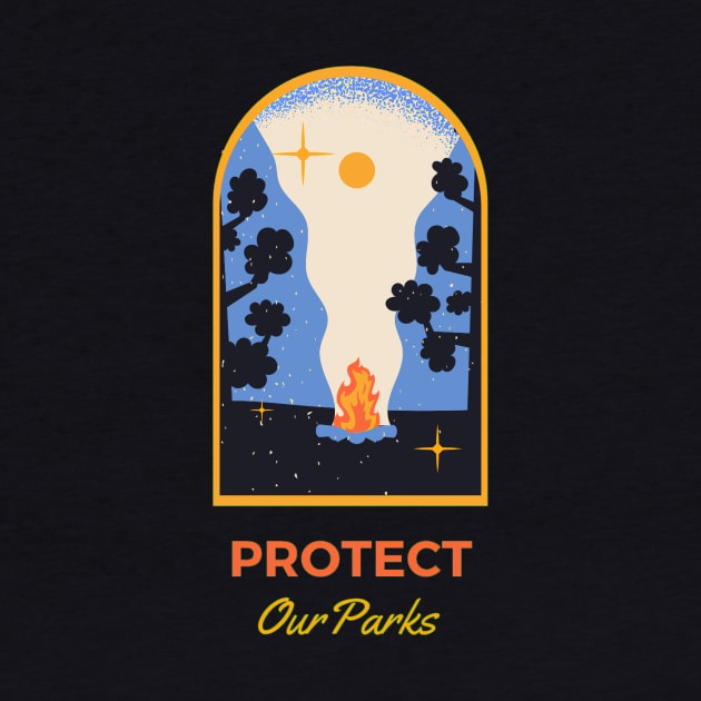 Protect our Parks (at night) by TexasToons